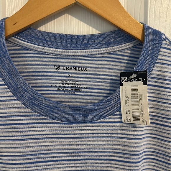 Daniel Cremieux Blue and White Striped Tee - Picture 3 of 6